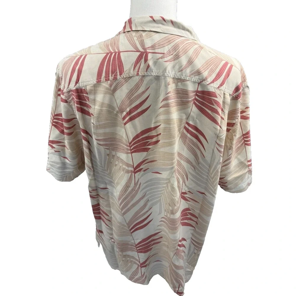 Tommy Bahama Mens Silk Tropical Palm Leaf‎ Short Sleeve Button Shirt Large
